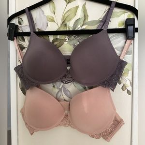 ♦️ TAHARI 36B bra bundle (2) push up underwire bras lace